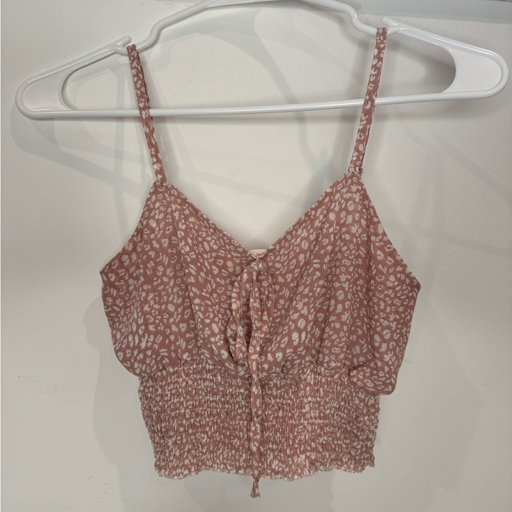 Pink Top with White Leopard Print